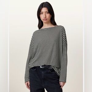 AllSaints "Rita Relaxed Fit Striped T-Shirt". Size L
